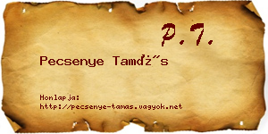 Pecsenye Tamás névjegykártya