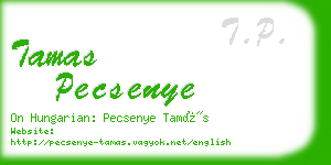 tamas pecsenye business card